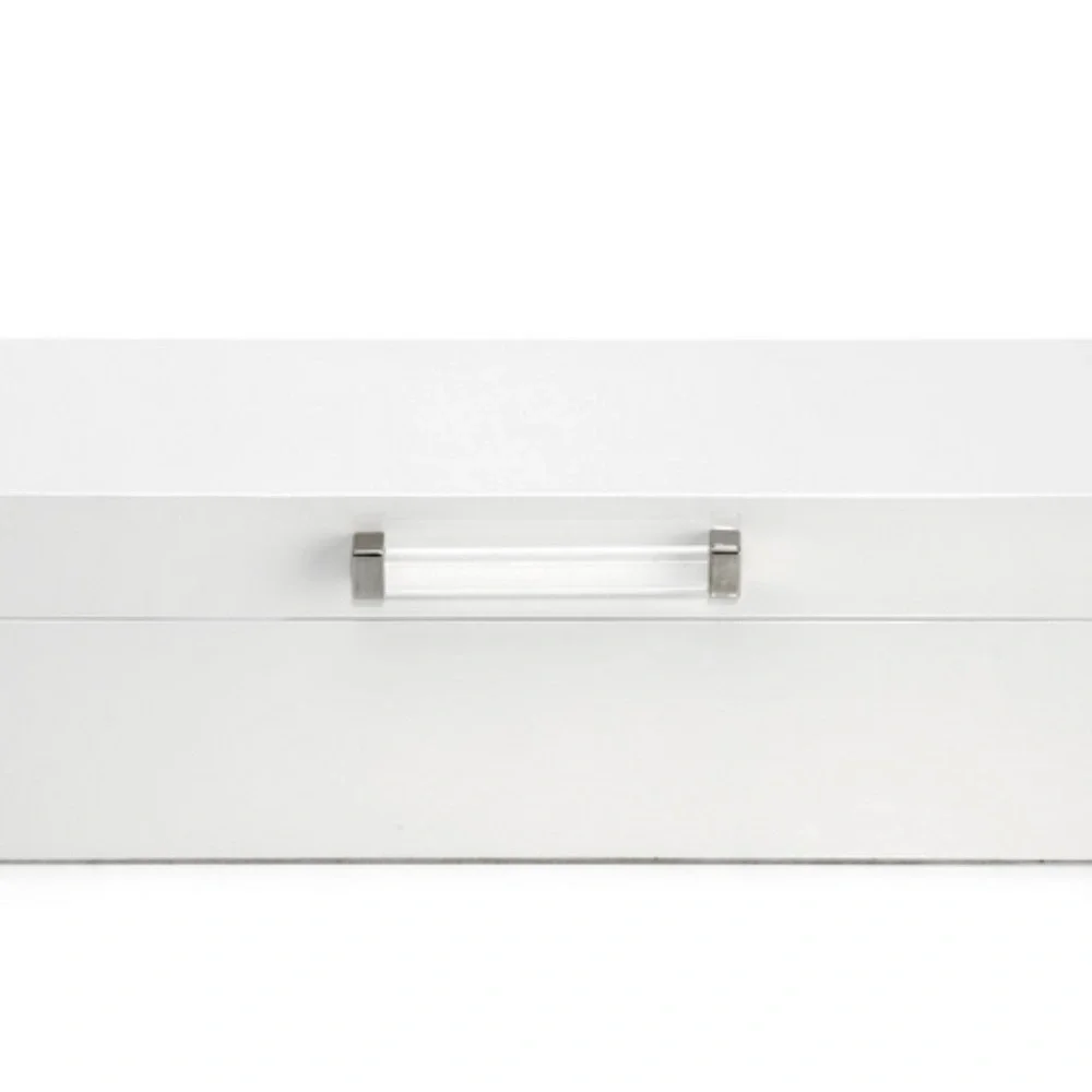 Elegant White Jewelry Box with Lock